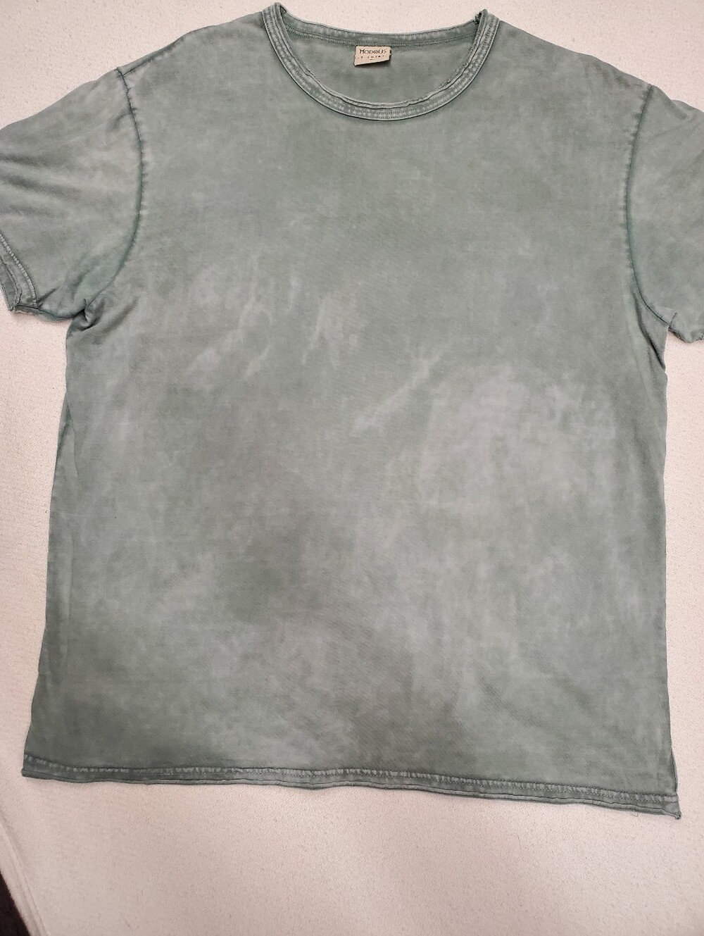 Modous Mens XL Sage Green Faded Mineral Wash Tee Vintage Greece Made